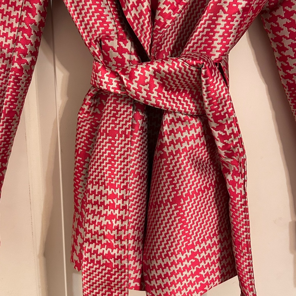 NWT WHBM Red Houndstooth Jacket Tie Belt - Picture 8 of 13